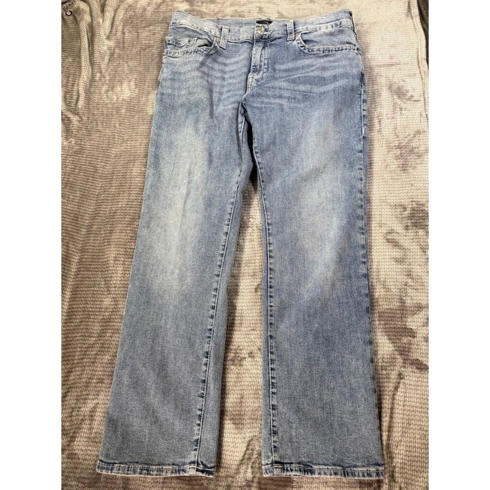 True Religion Ricky Relaxed Straight No FlapJeans Light Wash Blue Mens 38x31